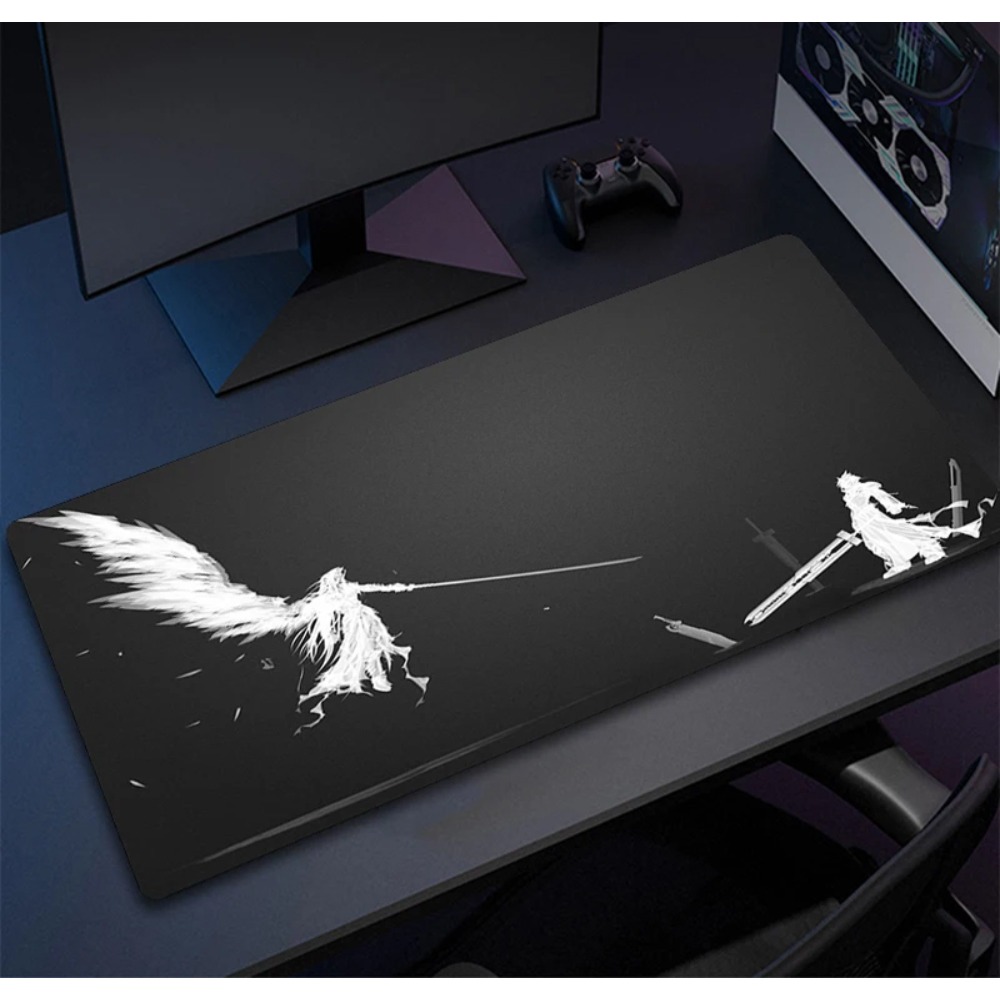 Desk Setup Black And White - Minimalist Desk Pad - Oversized Gaming
