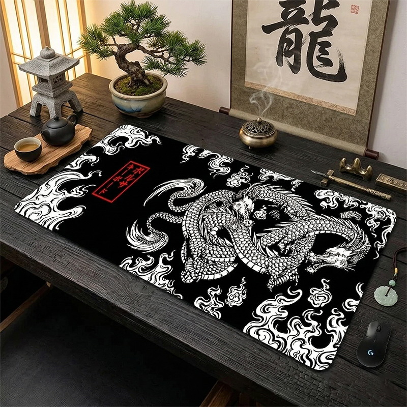 Desk Setup Black And White - Gaming Mouse Pad Black White Chinese