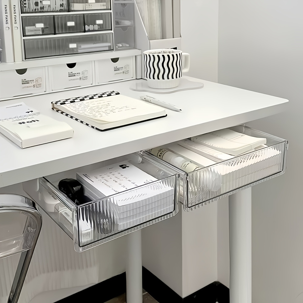 Desk Drawer Unit - 1pc Under Desk Clear Drawer Organizer,