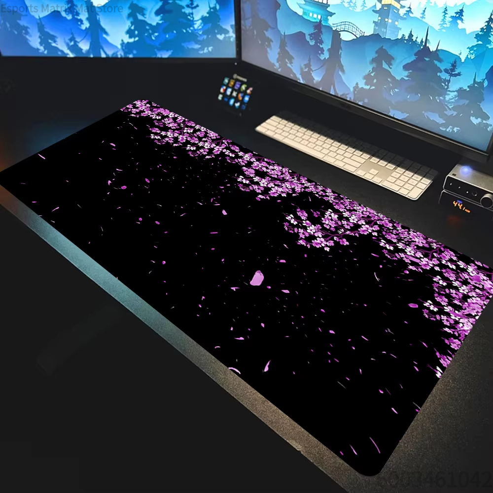 Desk Setup Background - Japanese Cherry Blossom Large Gaming Mouse
