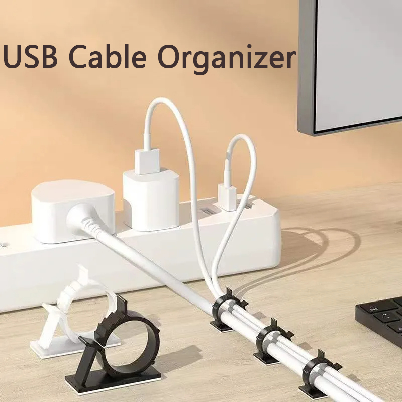 Desk Setup Ideas - Cable Organizer Self Adhesive Cable Clips