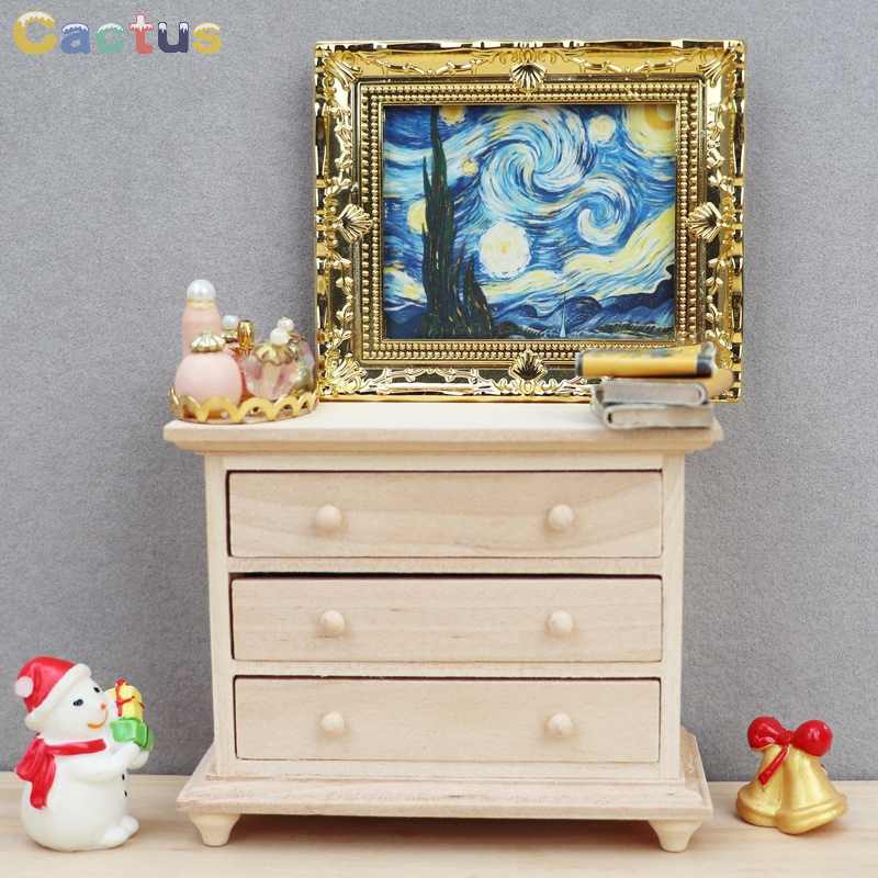 Desk Drawer Unit - 1:12 Dollhouse Miniature Wood Storage Drawer