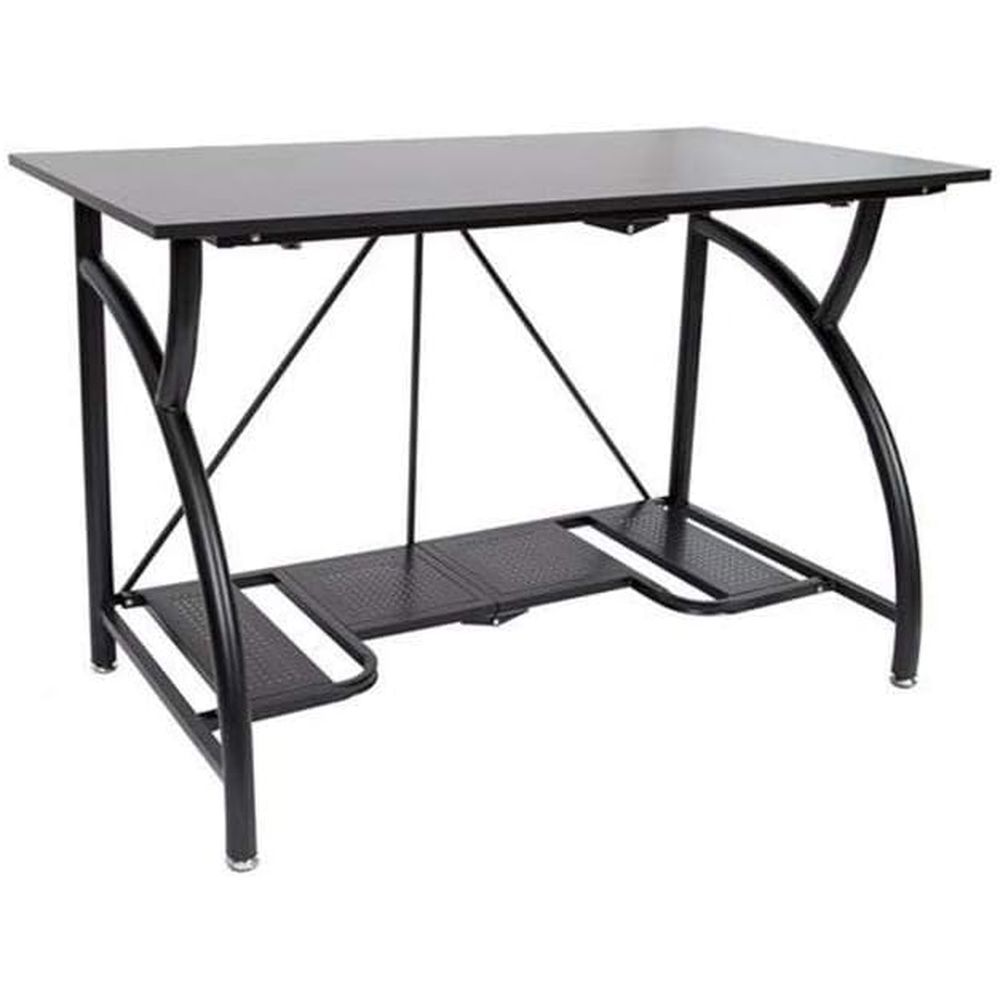 Desk Setup With Laptop And Monitor - Space-Saving Folding Desk for Home Office,