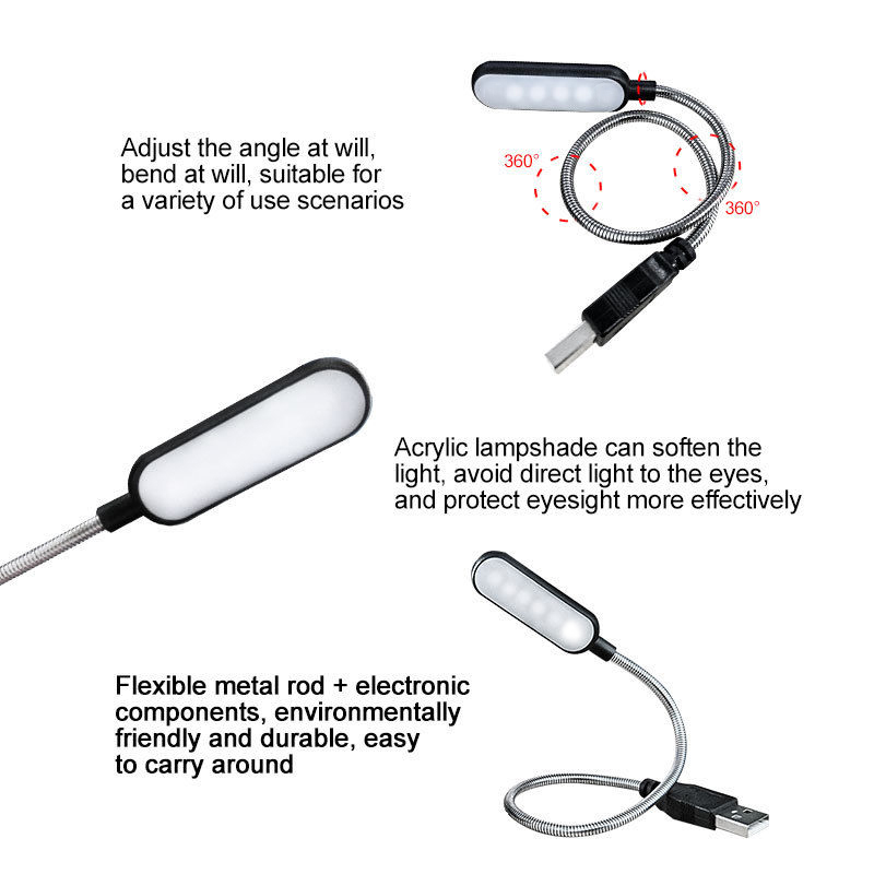 Mini 4 LED Book Lamp Portable  - Desk Setup Ideas reseña y precio