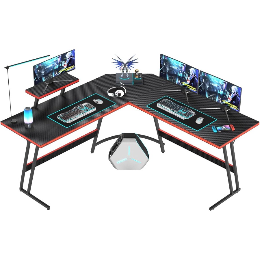 L Shaped Gaming Desk with Larg - Desk Setup L Shaped reseña y precio