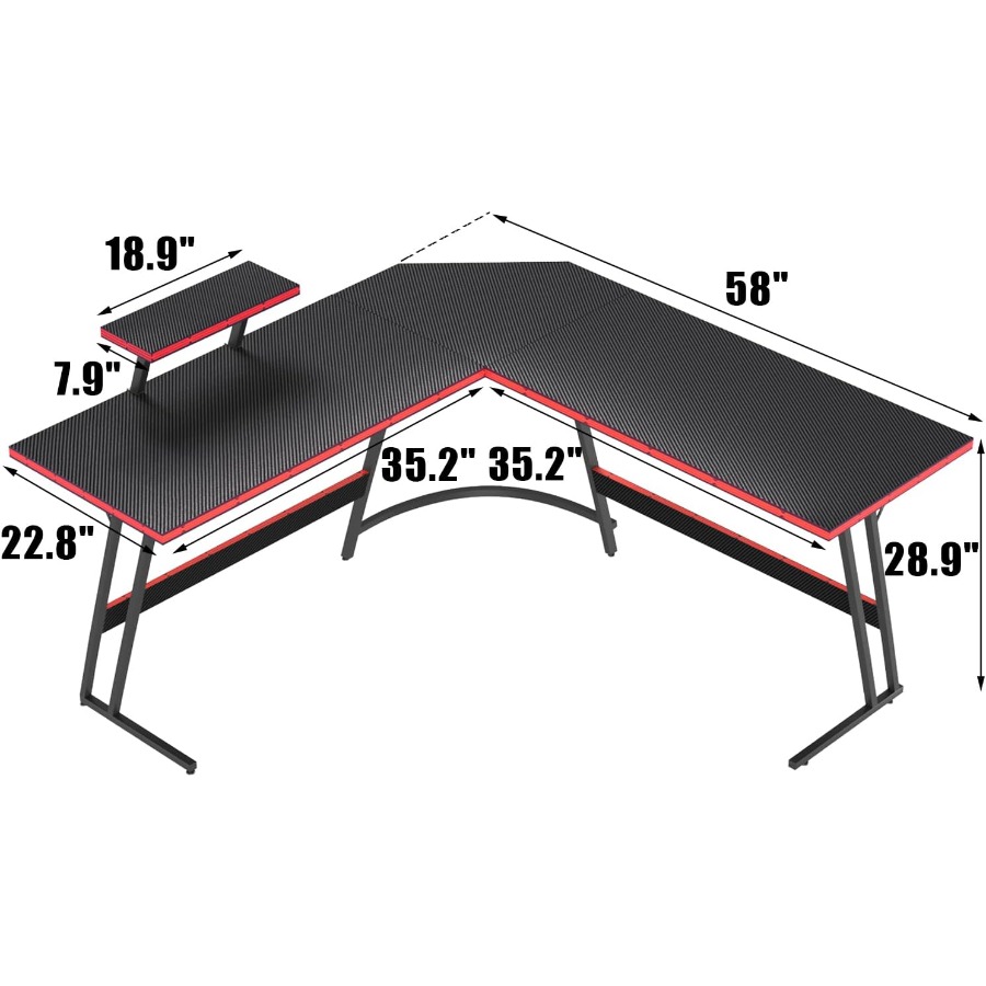 L Shaped Gaming Desk with Larg - Desk Setup L Shaped reseña y precio