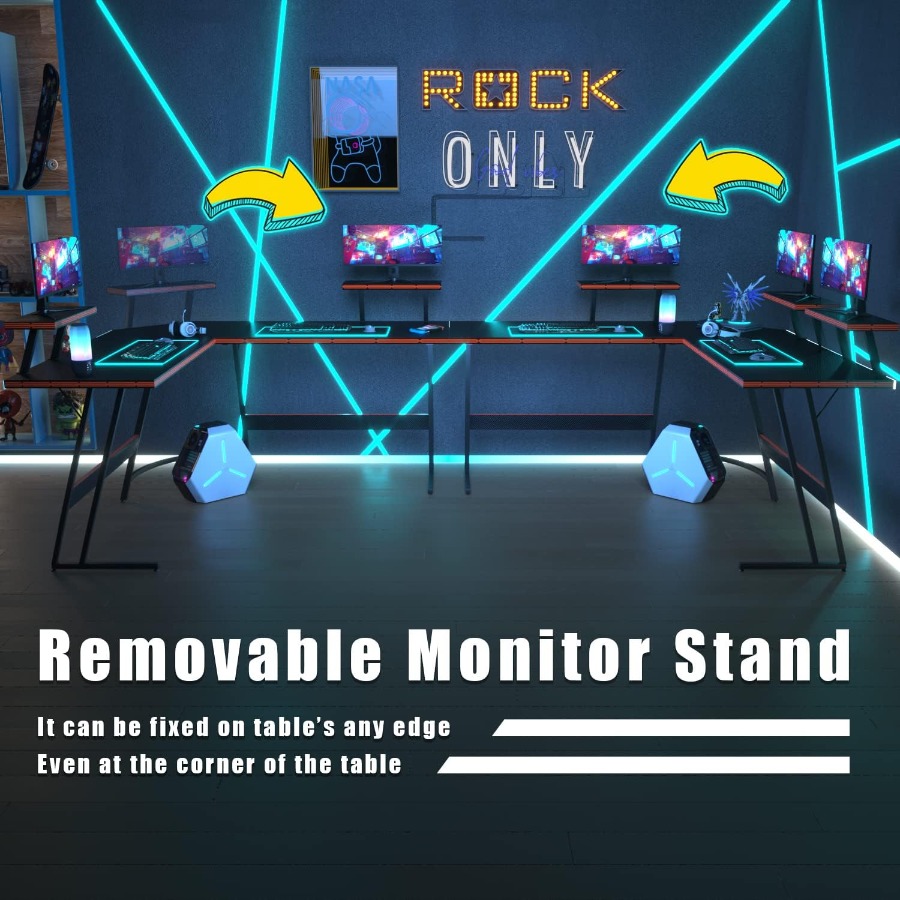 L Shaped Gaming Desk with Larg - Desk Setup L Shaped reseña y precio