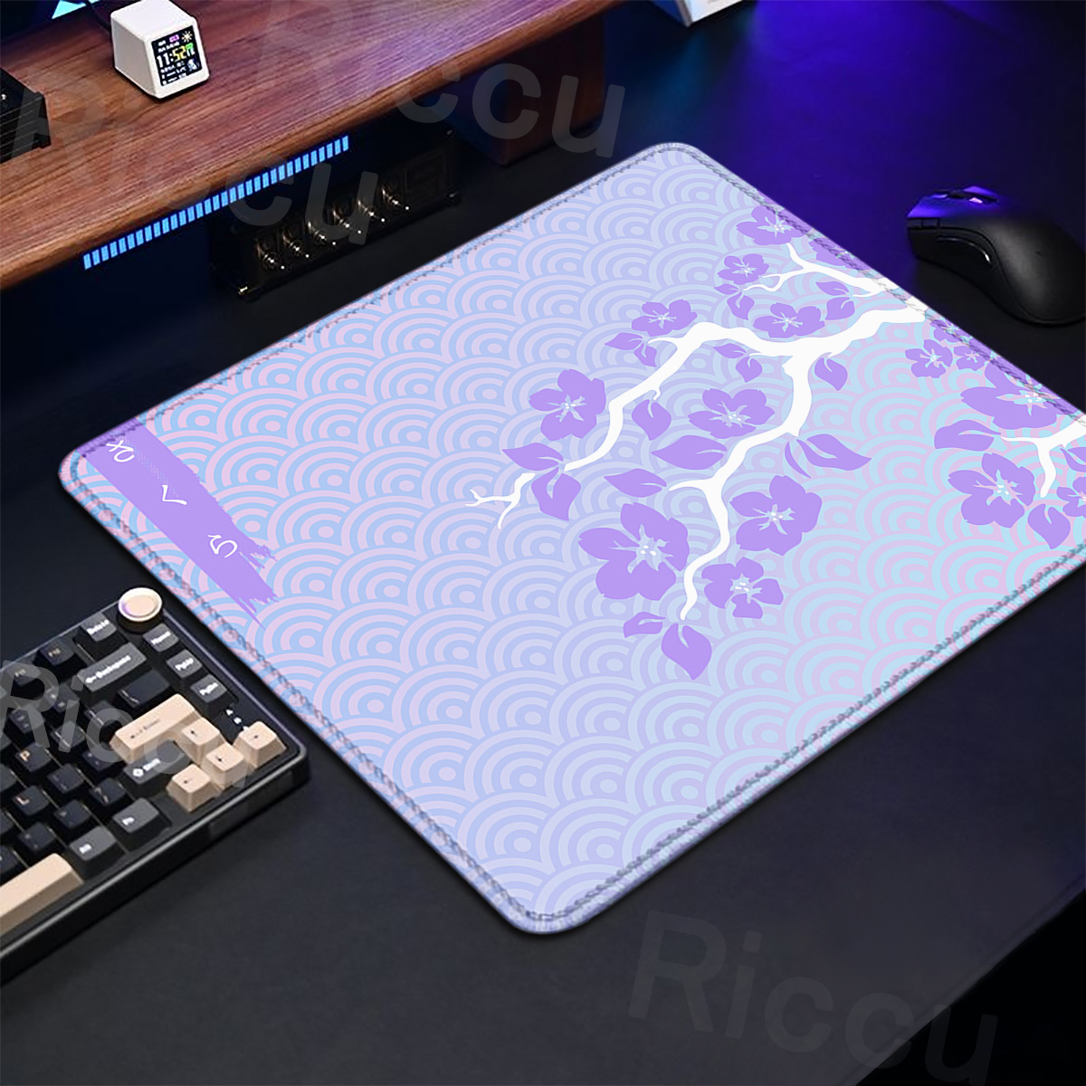 Purple Sakura Table Pad Gaming - Korean Desk Setup reseña y precio