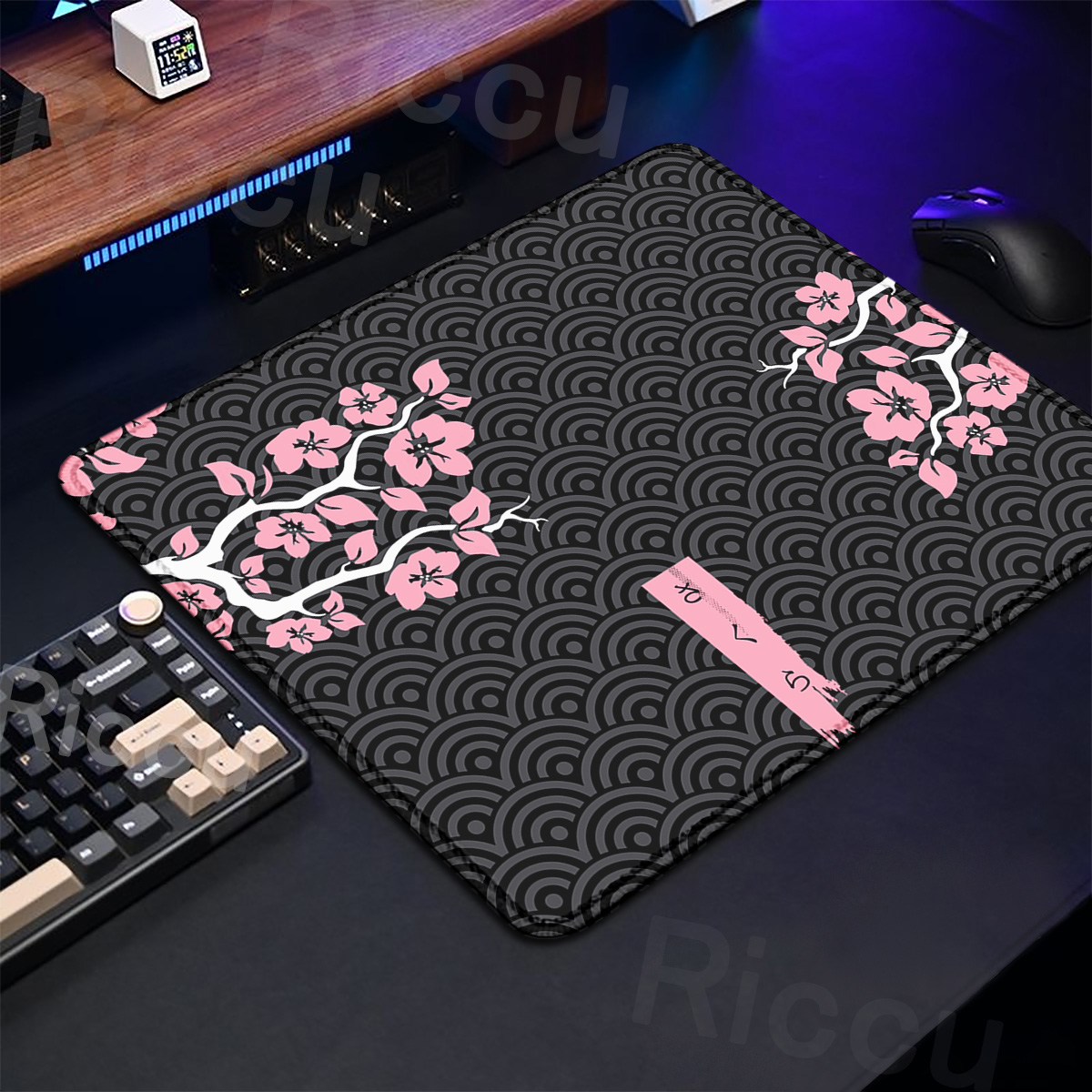 Purple Sakura Table Pad Gaming - Korean Desk Setup reseña y precio