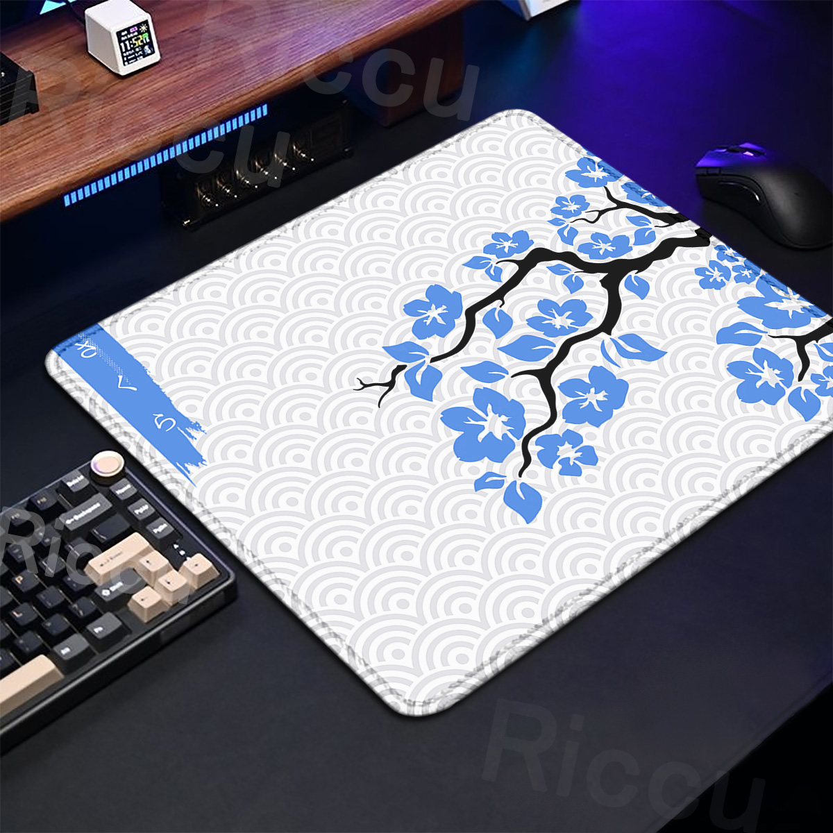 Purple Sakura Table Pad Gaming - Korean Desk Setup reseña y precio