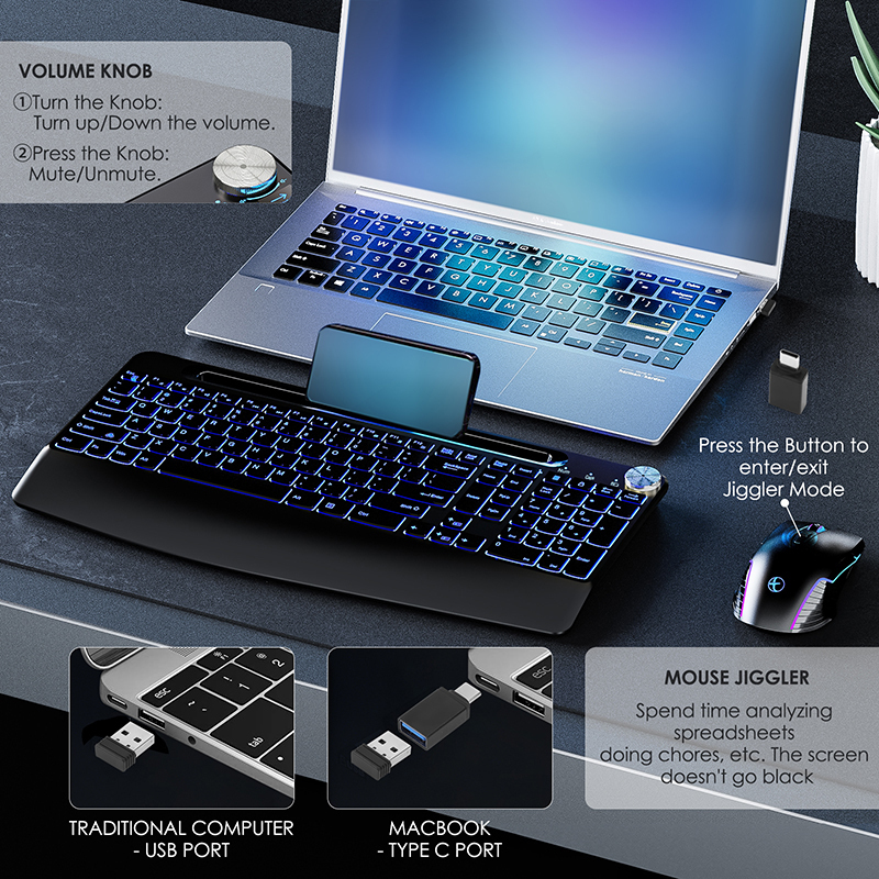 2.4G&Type-C Wireless Keyboard  - Desk Setup Keyboard reseña y precio
