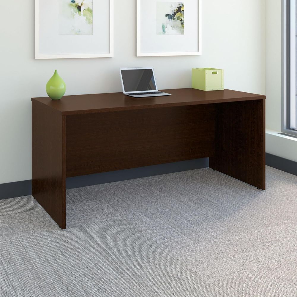 66W Office Desk in Mocha Cherr - Desk Setup L Shaped reseña y precio