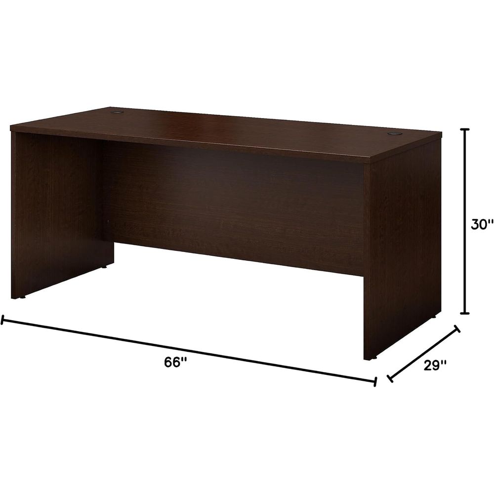 66W Office Desk in Mocha Cherr - Desk Setup L Shaped reseña y precio