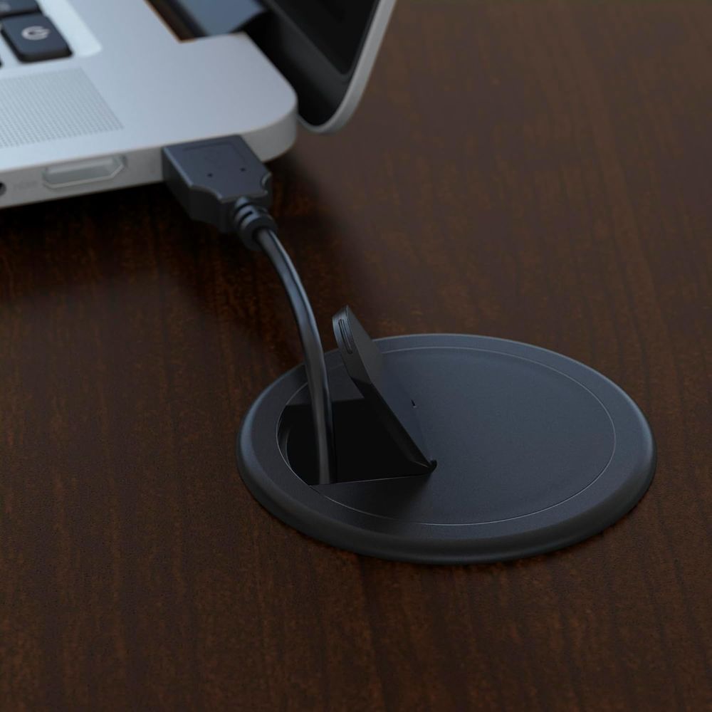66W Office Desk in Mocha Cherr - Desk Setup L Shaped reseña y precio