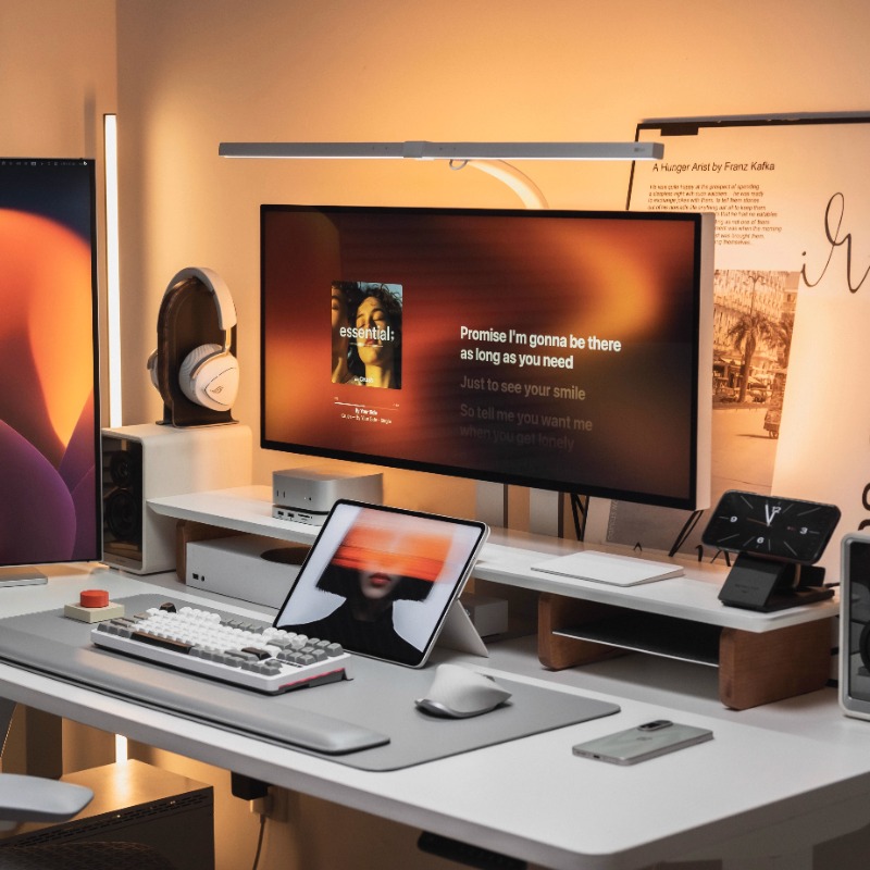 Modern Monitor Riser Stand Erg - Desk Setup With Laptop And Monitor reseña y precio