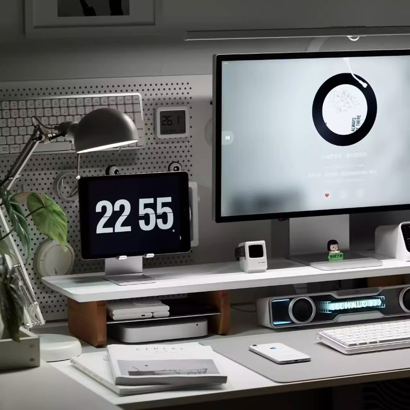 Modern Monitor Riser Stand Erg - Desk Setup With Laptop And Monitor reseña y precio