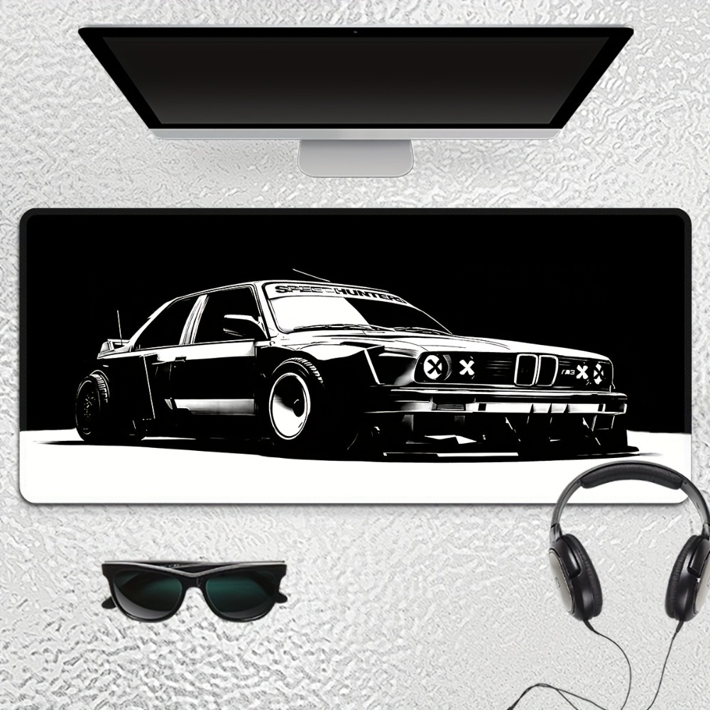 Large Black White Car Gaming M - Desk Setup Black And White reseña y precio