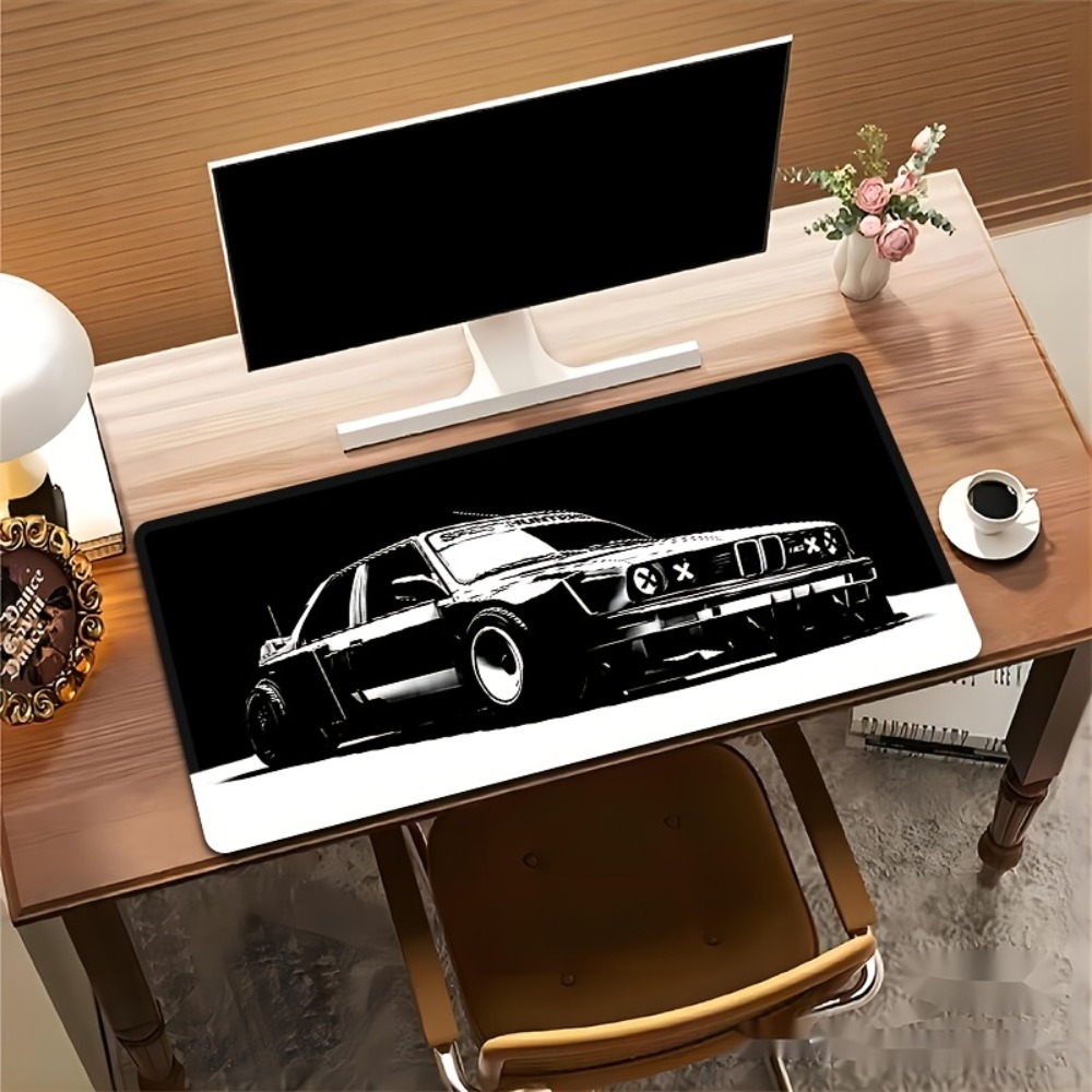Large Black White Car Gaming M - Desk Setup Black And White reseña y precio