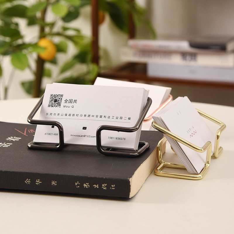 Gold Metal Business Card Holde - Korean Desk Setup reseña y precio