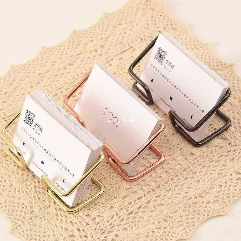 Gold Metal Business Card Holde - Korean Desk Setup reseña y precio