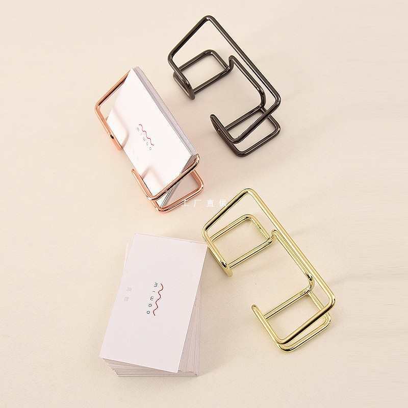 Gold Metal Business Card Holde - Korean Desk Setup reseña y precio