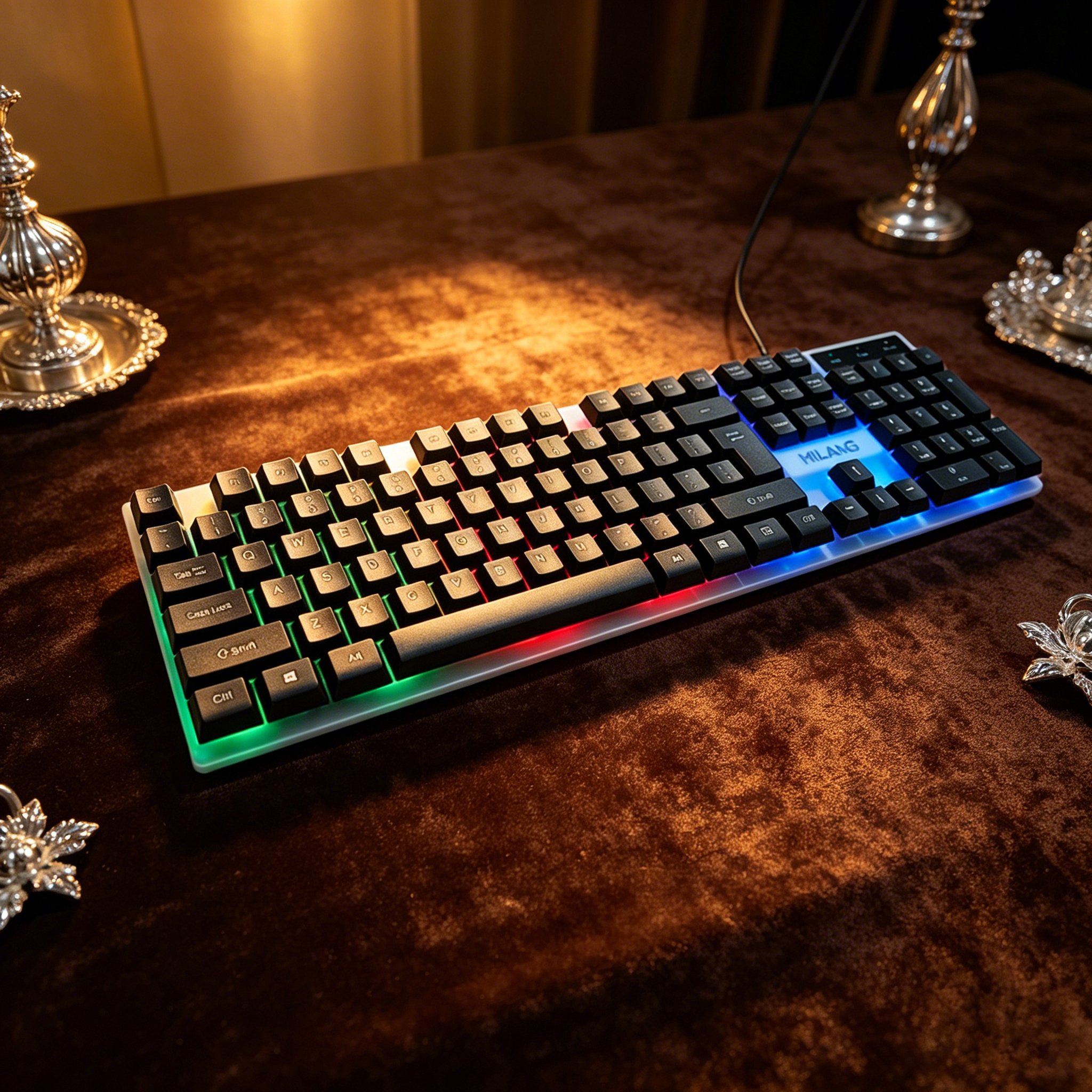 Wired RGB Backlit Keyboard Mou - Desk Setup Ergonomics reseña y precio