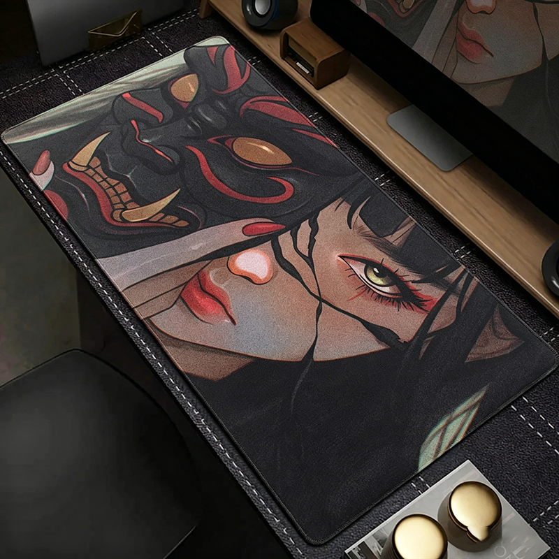 Japanese Oni Mask Anime Mouse  - Desk Setup Black And White reseña y precio