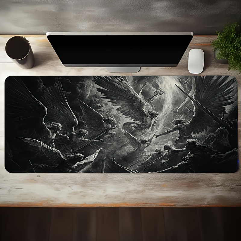 Epic Angel War Scene Extended  - Desk Setup Black And White reseña y precio