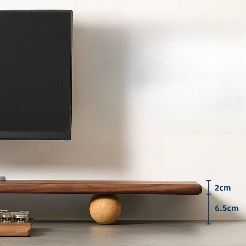Solid Wood Monitor Riser Lapto - Desk Setup With Laptop And Monitor reseña y precio