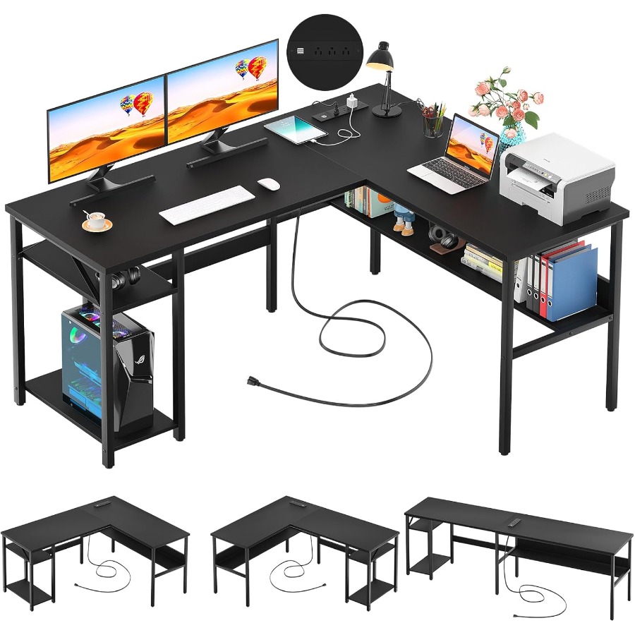 Reversible L Shaped Desk with  - Desk Setup L Shaped reseña y precio
