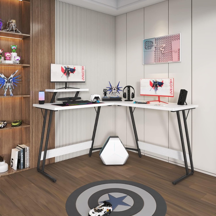 L Shaped Gaming Desk with Larg - Desk Setup L Shaped reseña y precio