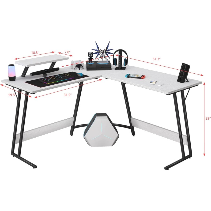 L Shaped Gaming Desk with Larg - Desk Setup L Shaped reseña y precio