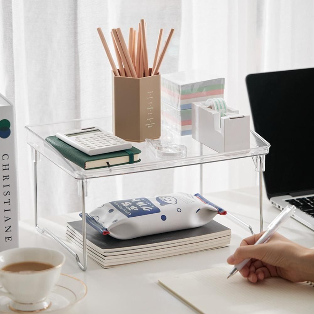 Space Saving Stackable Cabinet - Desk Setup Shelf reseña y precio