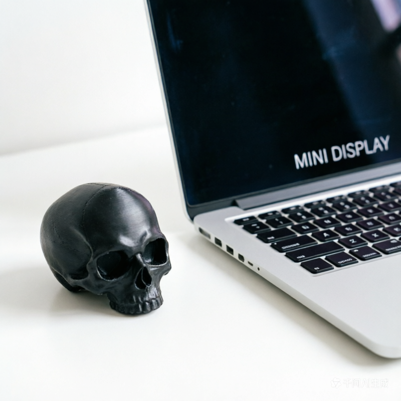 Skull Monitor Ornament, Gothic - Desk Setup Black And White reseña y precio