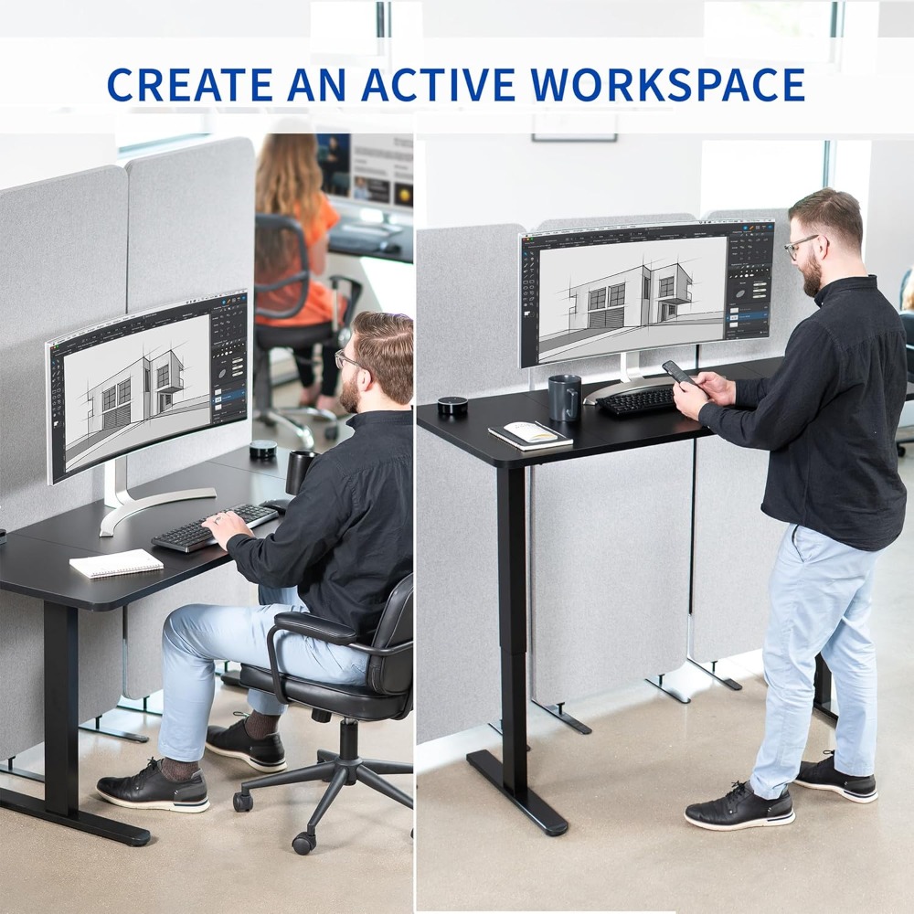 VIVO Electric 60 x 24 inch Sta - Desk Setup L Shaped reseña y precio