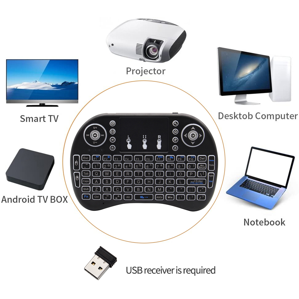 Backlit English Russian French - Desk Setup Keyboard reseña y precio