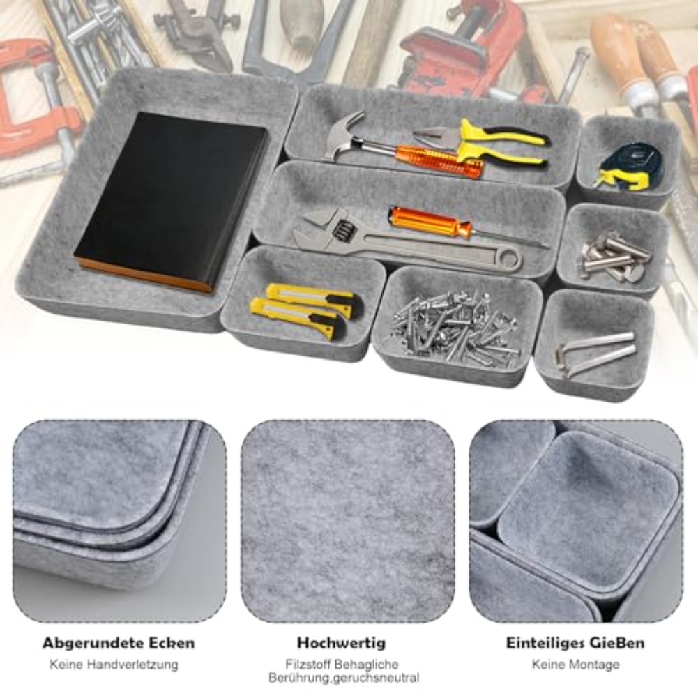 8pcs/set Felt Storage Box Desk - Desk Drawer Unit reseña y precio