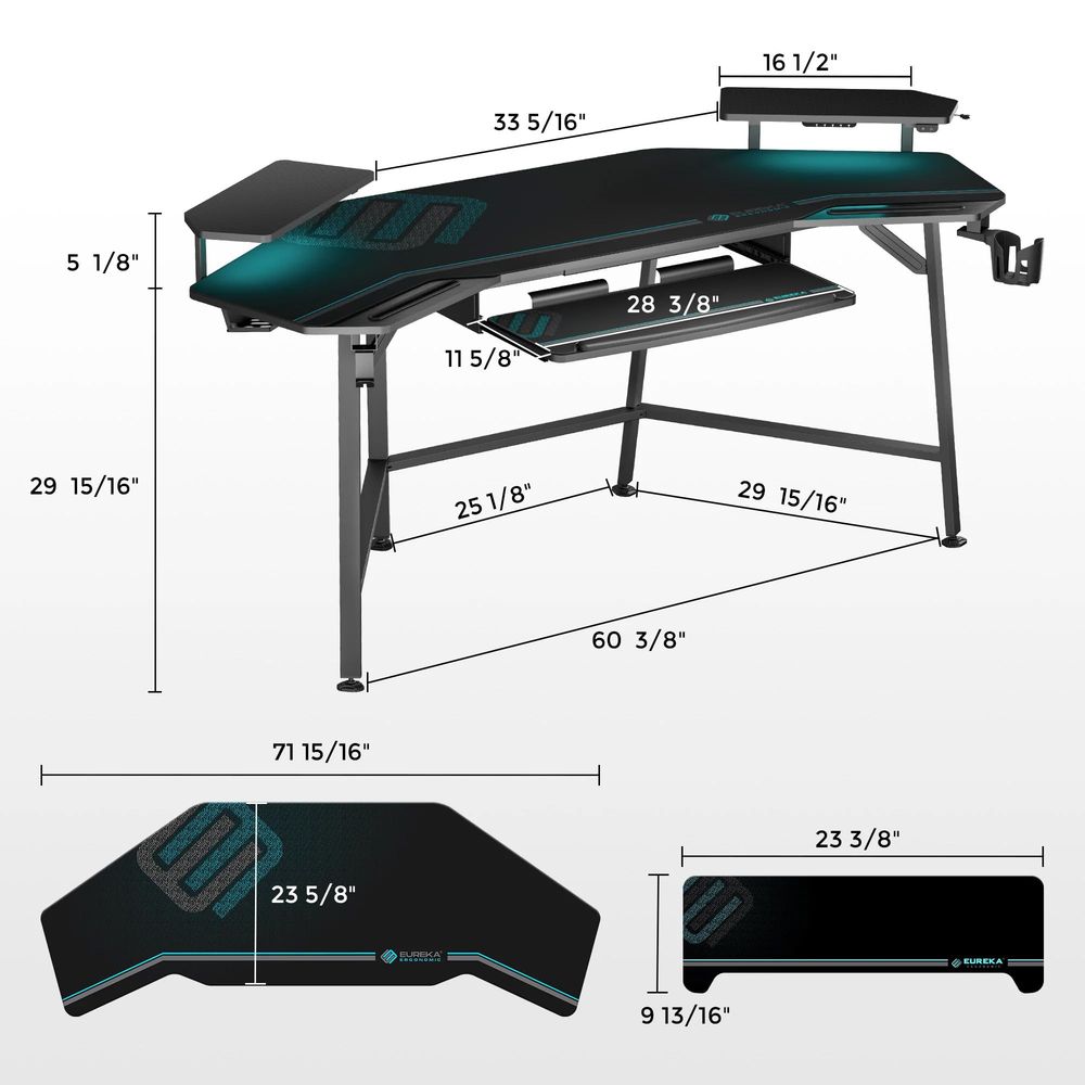 71 x 30 inch Electric Standing - Desk Setup L Shaped reseña y precio