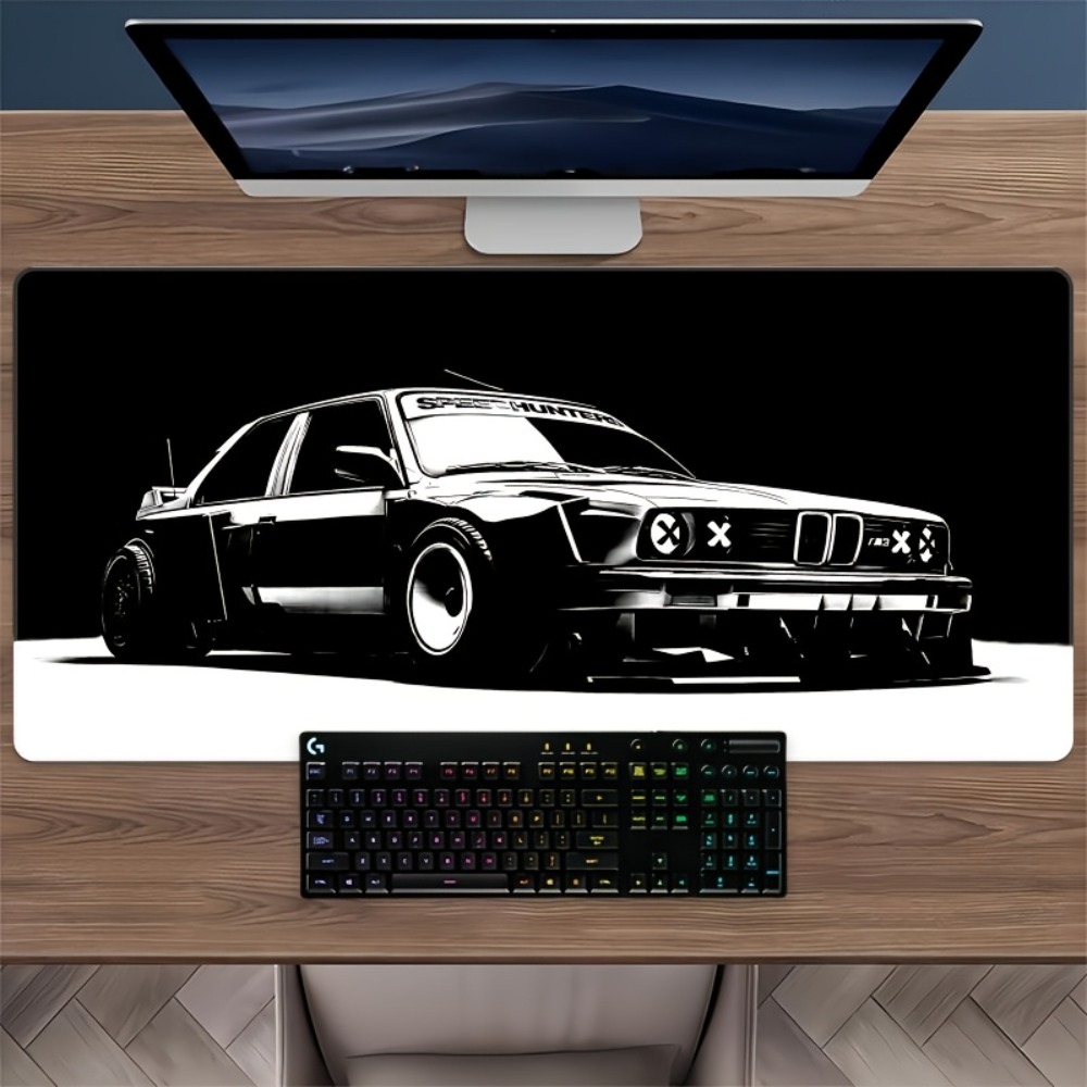 Large Black White Car Gaming M - Desk Setup Black And White reseña y precio