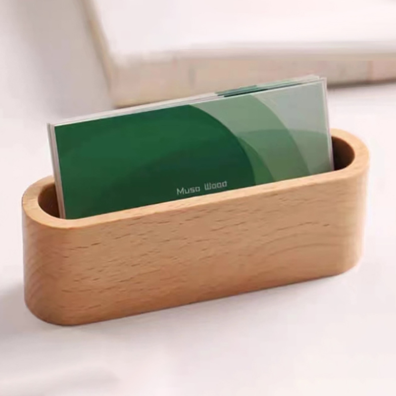 Business Card Holder Wooden Or - Korean Desk Setup reseña y precio