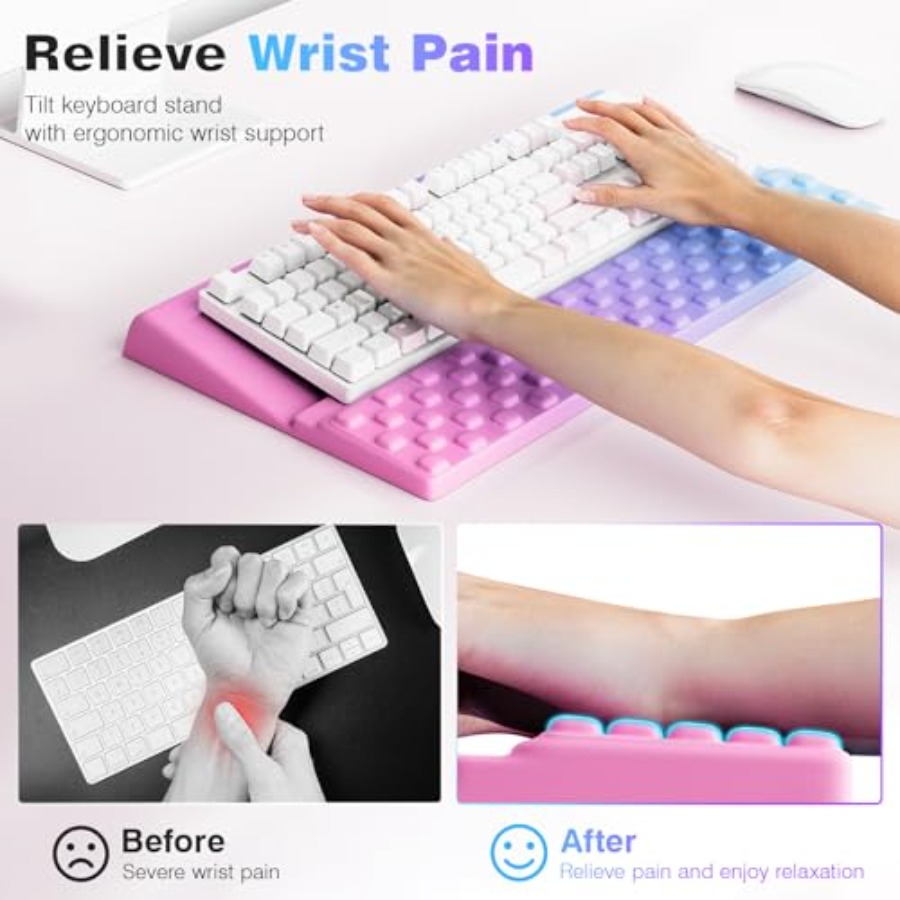 Ergonomic Purple Keyboard Wris - Desk Setup Ergonomics reseña y precio