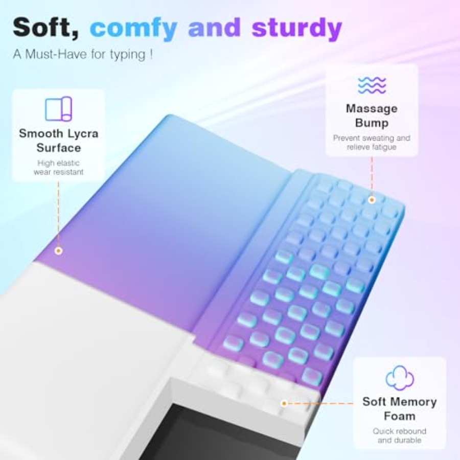 Ergonomic Purple Keyboard Wris - Desk Setup Ergonomics reseña y precio