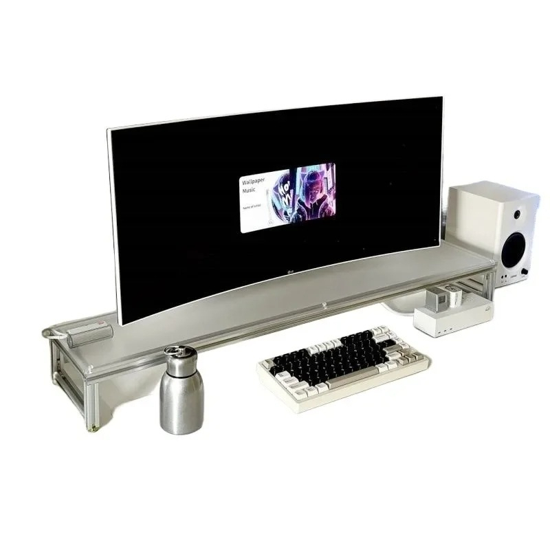 Aluminum Monitor Stand Acrylic - Desk Setup With Laptop And Monitor reseña y precio