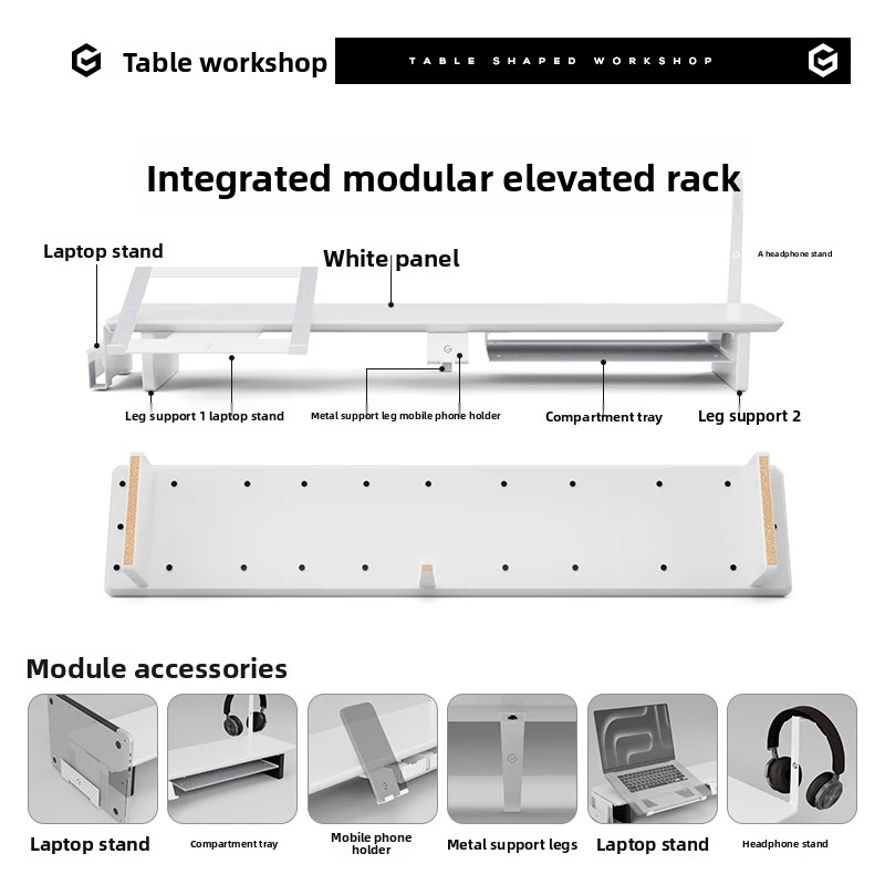 ‌Modular White Monitor Riser S - Desk Setup Ergonomics reseña y precio