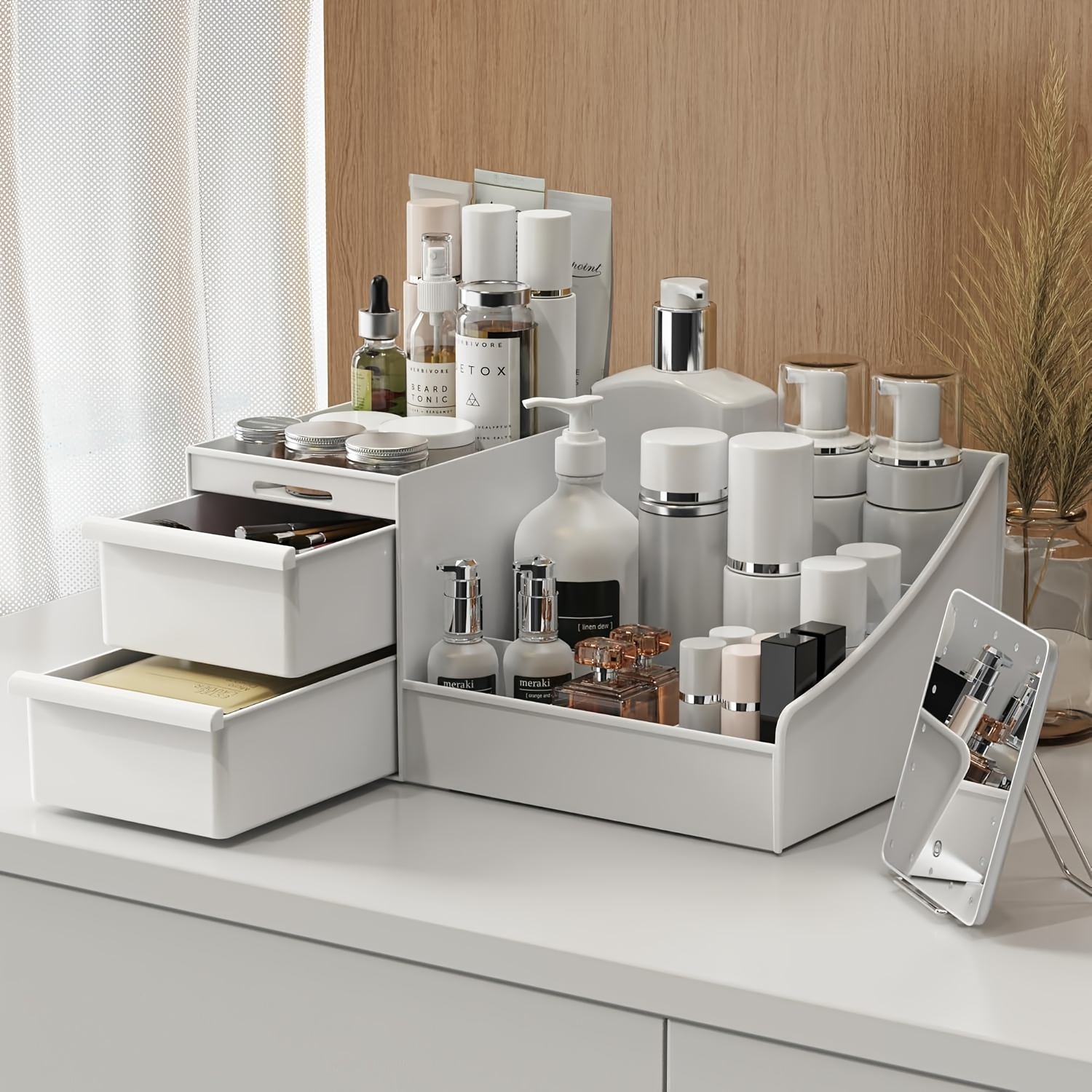 Desktop Cosmetic Organizer wit - Desk Drawer Unit reseña y precio