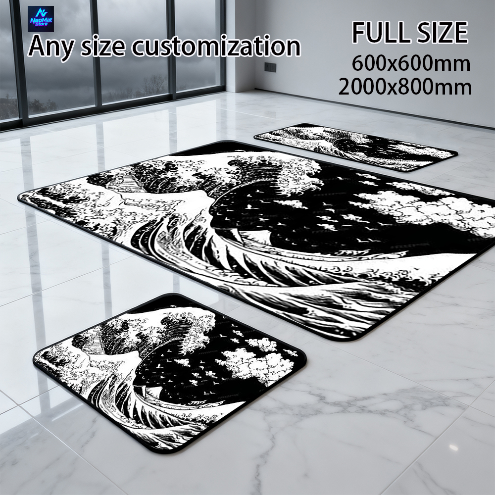 Great Wave Mouse Pad Kanagawa  - Desk Setup Black And White reseña y precio