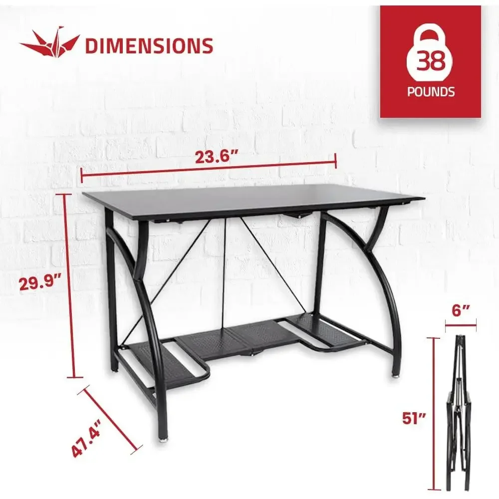 Space-Saving Foldable Desk for - Desk Setup With Laptop And Monitor reseña y precio