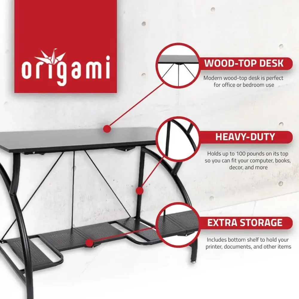 Space-Saving Foldable Desk for - Desk Setup With Laptop And Monitor reseña y precio