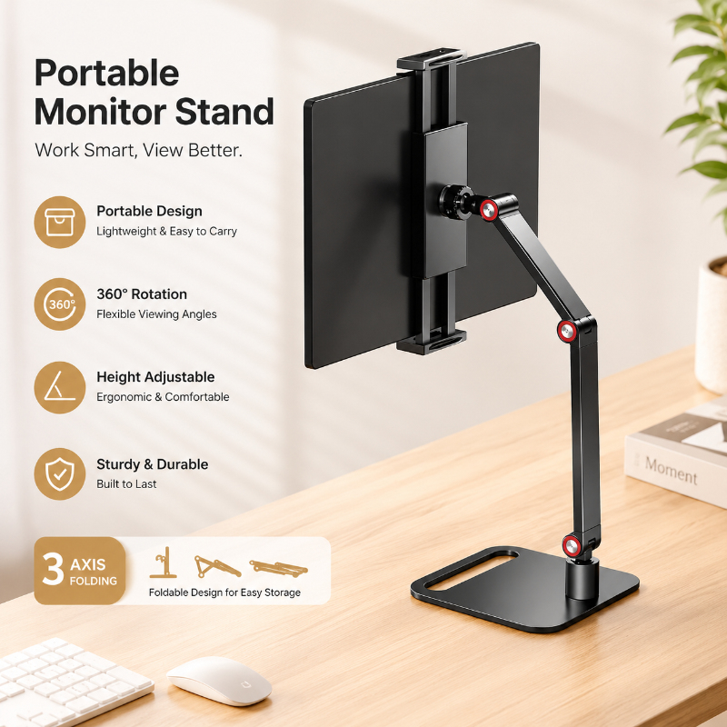 Expandable Portable Monitor Mo - Desk Setup With Laptop And Monitor reseña y precio