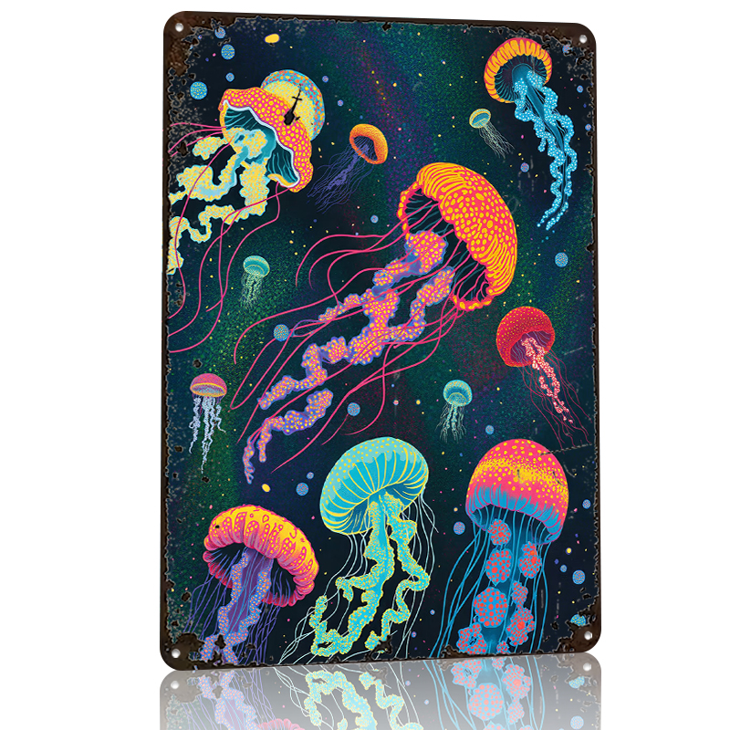 Vibrant Jellyfish in Cosmic Ba - Desk Setup Background reseña y precio